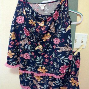 Shortie PJ with pink ruffle